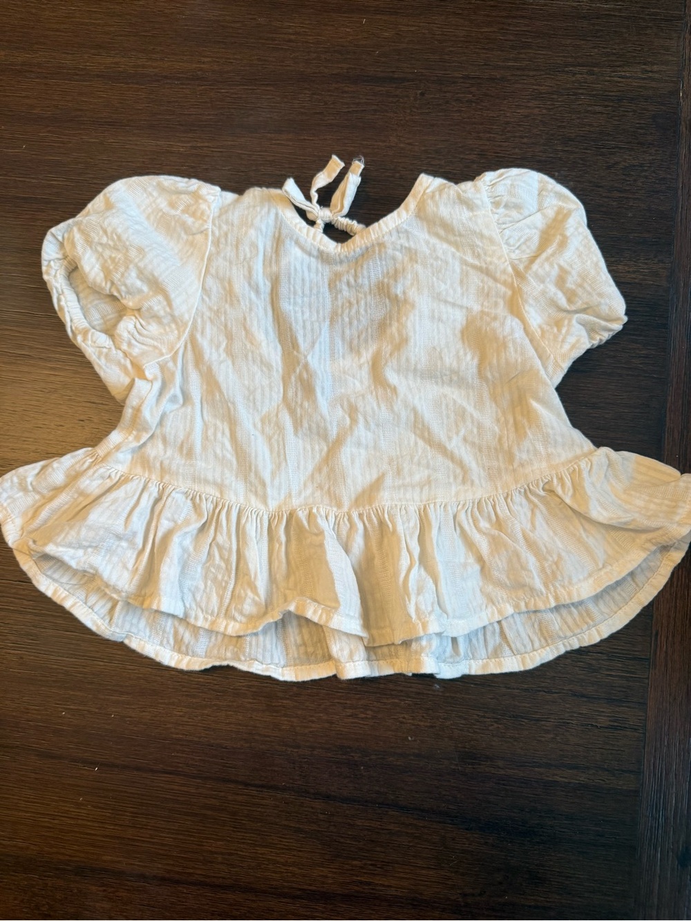 Girls White Peplum Ruffle Top old navy